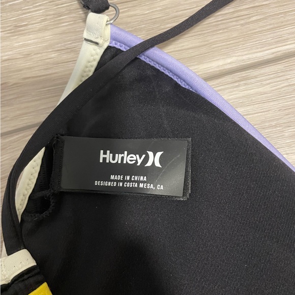 Hurley colour Block Cross Back Black Bikini Top - Picture 8 of 8